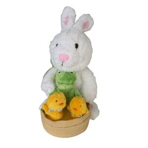 Hallmark Spring Quartet Plush Bunny Turtle Chicks Basket DISPLAY ONLY